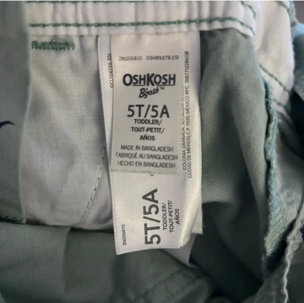OSH KOSH B’GOSH World’s Best Overalls Green T-Rex Size 5T